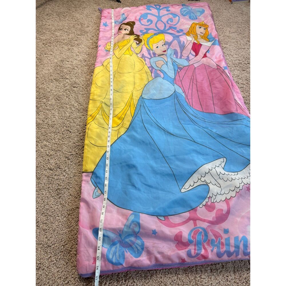 Disney Princess Kids Sleeping Bag Belle Cinderella Aurora Pink 28x56 - Picture 4 of 6